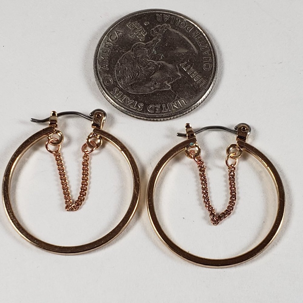 Women's Rose Gold Color Single hoop Earrings